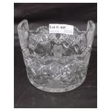 Cut Crystal Ice Bucket with Floral Design