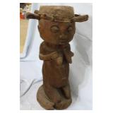 African Drum with rawhide top with fertility motif