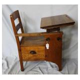 Student Desk Oak with adjustable tilt top and draw