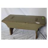 Bucket bench in green paint 33" x 14" x 15"