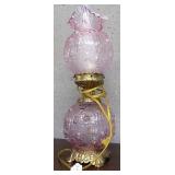 Parlor Lamp in Lilac in Rose Design - 24" H