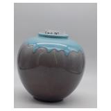 Rookwood 8" Gray and Blue Drip Vase #6204C