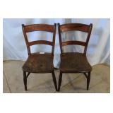 19th Century English oak slab bottom chairs *one b