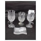 Four pcs Waterford incl Three Lismore Stemmed Vess