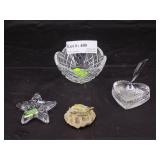 Three pcs Waterford and Enamel Turtle: Heart Shape