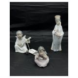 Three Lladro figures - Angel with mandolin, Child