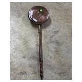 Copper bed warmer with wood handle