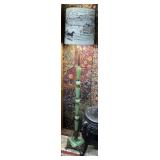 Green glass pedestal floor lamp 61" H