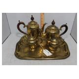 Brass coffee & tea service with Siam Buddha figure