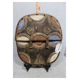 Carved African shield 12" x 13.5"