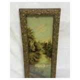 Swann print on lake in gold guilt frame