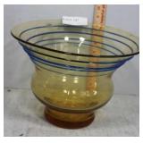 Blenko 11" bowl with blue banding