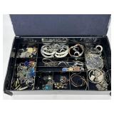 sKS monogram jewelry box with costume jewelry