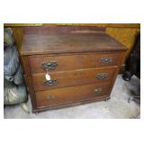 3 Drawer Chest With Reeded Side Columns & 3" Backs