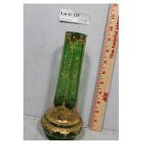 9" cylindered column vase with white enamel flower