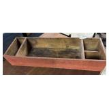 Divided Primitive carpenters box 35" x 11" x 6"