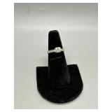 18kt White Gold Diamond Engagement Ring Sz 6 -