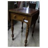Cherry double drop leaf lamp table with dual pulls
