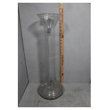 Blenko tall fluted hand blown glass vase 8" x 24"