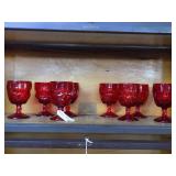 Eight Ruby Water Goblets