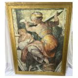 The Libyan Sibyl framed acrylic on canvas