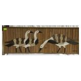 Pine Board Artist Geese Slab Art - 43" x 17"