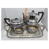 4pc Hart Sheffield EPNS chased coffee pot, tea pot