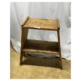 Pyramid shaped 2 shelf stand primitive constructio