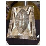 African Hide tapestry with shield design