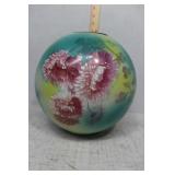 Blue & yellow parlor lamp globe with pink HP