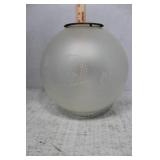 Frosted glass globe 8.75" x 3.75" opening