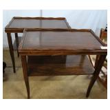 Pair gate leg side tables with under shelf