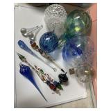 Christmas Glass Ornament Grouping - 13 total