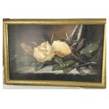 Large framed print white Magnolia 44" x 28"