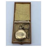 Ladies pocket watch with gold filagree and enamel