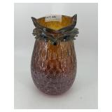 HEAVY art glass owl - a real HOOT - approx 10 lbs