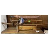 Okinawa Japanese wooden sword rack with two