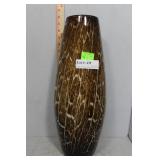Art glass 20" H brown crackle glass vase