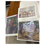 Portfolio of unframed poster prints & lithographs