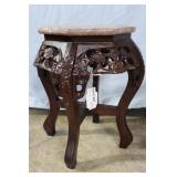 Chinese octagonal plant stand with marble top