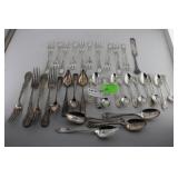 Sliverplate spoons & forks & butter knife