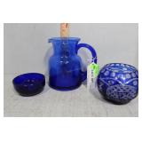 3pc cobalt - cut to clear bowl, berry bowl &