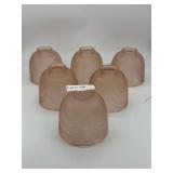 Six frosted pink light shades 5" h