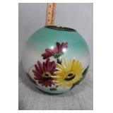 Baby blue & white parlor globe with pink & yellow
