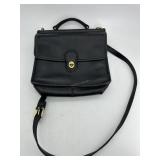 Coach black leather messenger bag