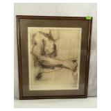 Nude pencil Artist Proof "Jerry" 1971 - 23.5" x