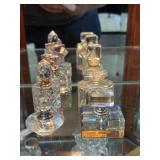 Six clear stoppered perfume bottles - artist