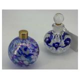 Two art glass perfume bottles - Callerione