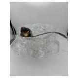 Gorham crystal punch bowl set with ladle