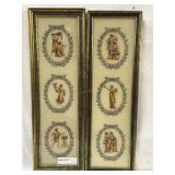 Complementary framed Grecian scenes 7" x 21.5"